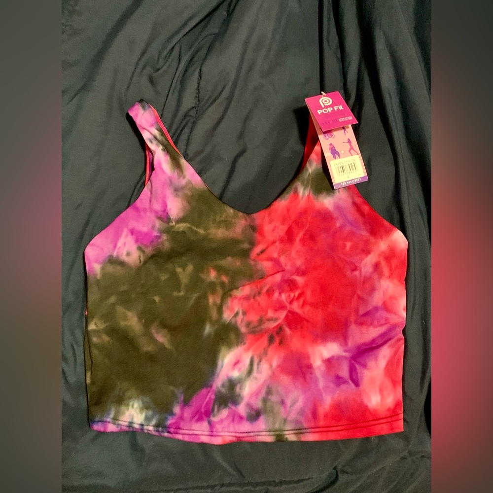 Pop fit workout crop. Size large super stretchy material.